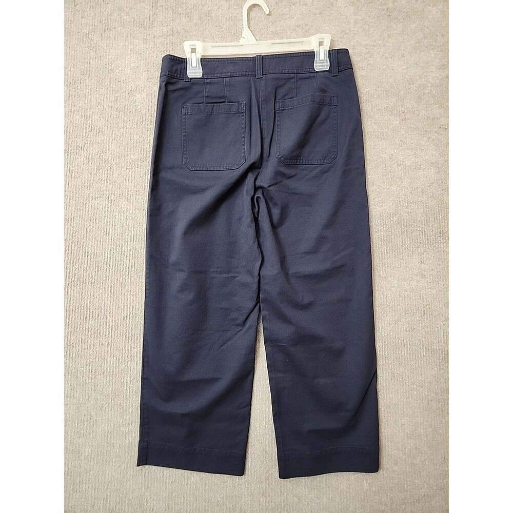 Talbots Wide Leg Ankle Pants Womens 6 Petite Navy Blue Stretch NEW - Picture 4 of 8